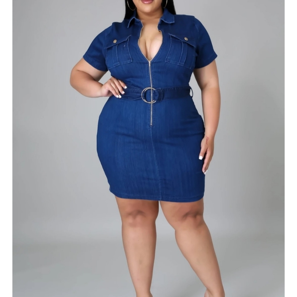 Stretch denim dress